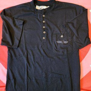 basic black henley tee